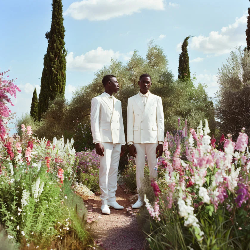 Effortless Elegance in a Custom White Suit