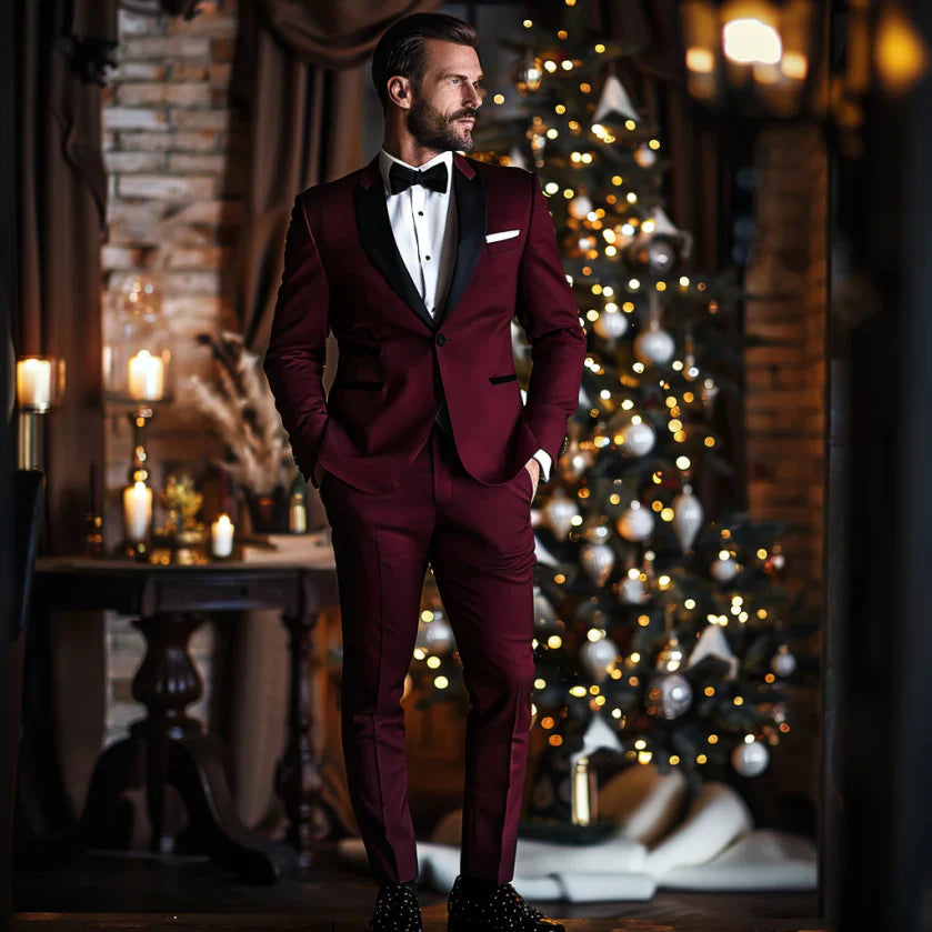 Make a Bold Statement with a Custom Burgundy Suit