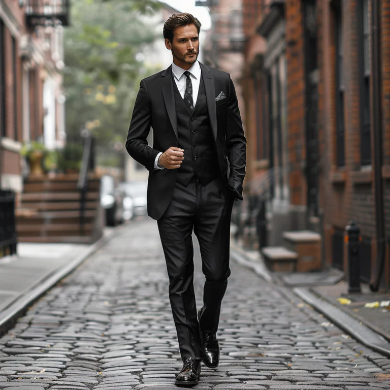 Timeless Elegance with a Custom Black Suit