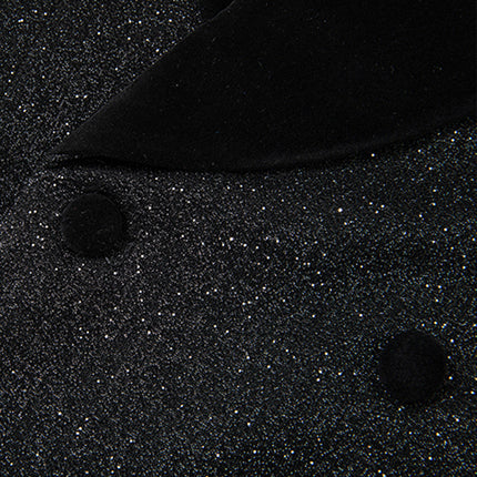 Men's 2-Piece Starry Black Smoking Suit