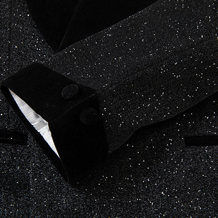 Men's 2-Piece Starry Black Smoking Suit