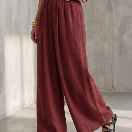 Cross Front Wide Leg Jumpsuit