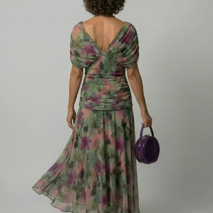 Off Shoulder Flow Midi Dress