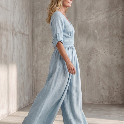 Cross Front Wide Leg Jumpsuit