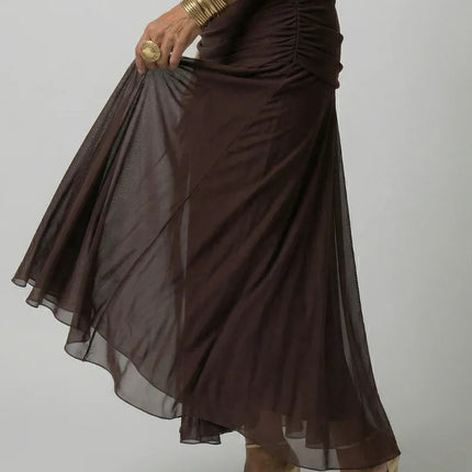 Off Shoulder Flow Midi Dress
