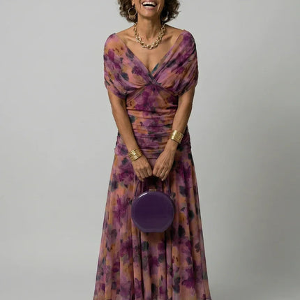 Off Shoulder Flow Midi Dress