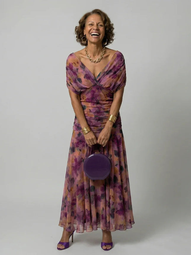 Off Shoulder Flow Midi Dress