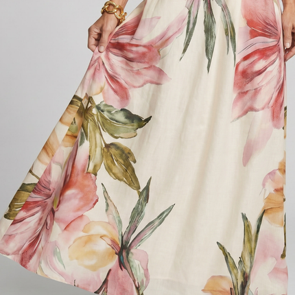 Soft Halter Flowing Skirt Maxi Dress