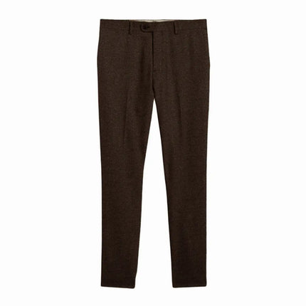 Mens 3 Piece Coffee Tweed Suits Wedding Vintage Classic Suit Tuxedos