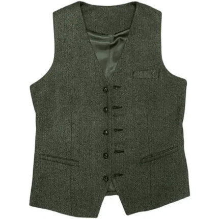 Mens 3 Piece Green Tweed Suits Wedding Vintage Classic Suit Tuxedos