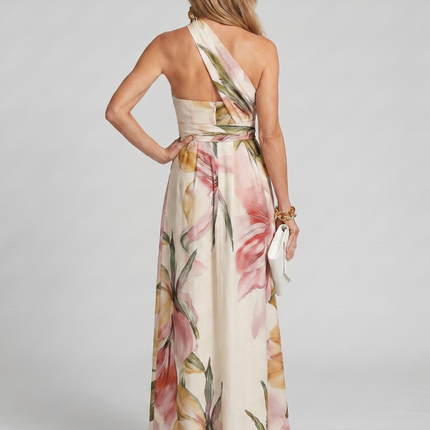 Soft Halter Flowing Skirt Maxi Dress