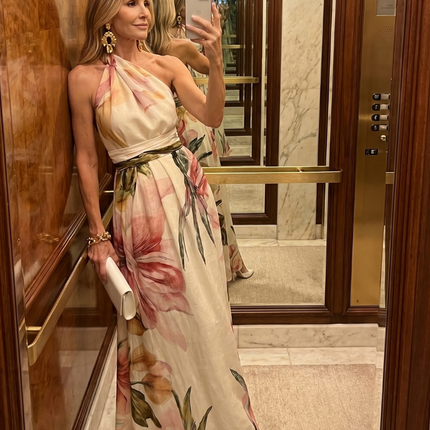 Soft Halter Flowing Skirt Maxi Dress