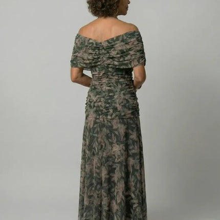Off Shoulder Flow Midi Dress