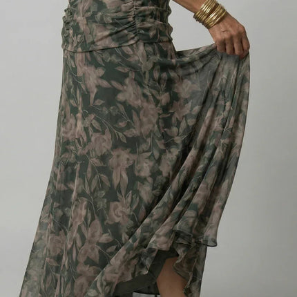 Off Shoulder Flow Midi Dress