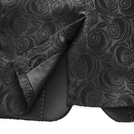 Men's 3-Piece Black Rose Embroidery Shawl Lapel Wedding Suit