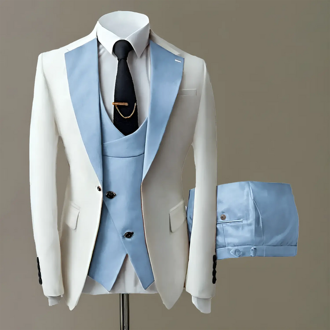 Formal Men's Suits Slim Fit 3 Pieces Notch Lapel Tuxedos Prom Suit