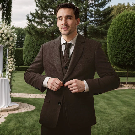 Epochtailors Tweed Suit Men's Vintage Classic Tuxedos