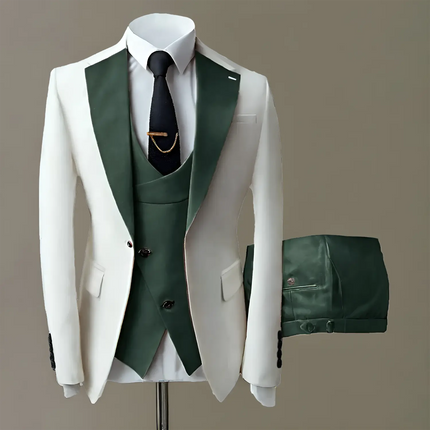Formal Men's Suits Slim Fit 3 Pieces Notch Lapel Tuxedos Prom Suit