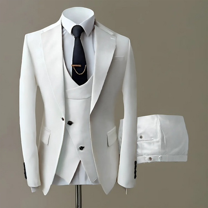 Formal Men's Suits Slim Fit 3 Pieces Notch Lapel Tuxedos Prom Suit