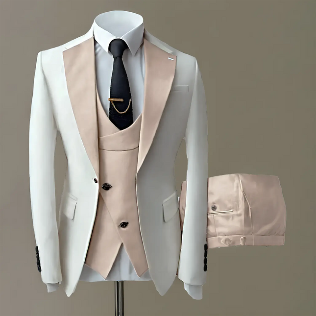 Men's Suits Slim Fit Notch Lapel Tuxedos 3 Pieces Suit